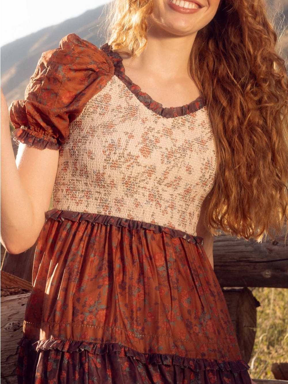 Ivy City Emily Dress in Fall Floral - Picture 6 of 7
